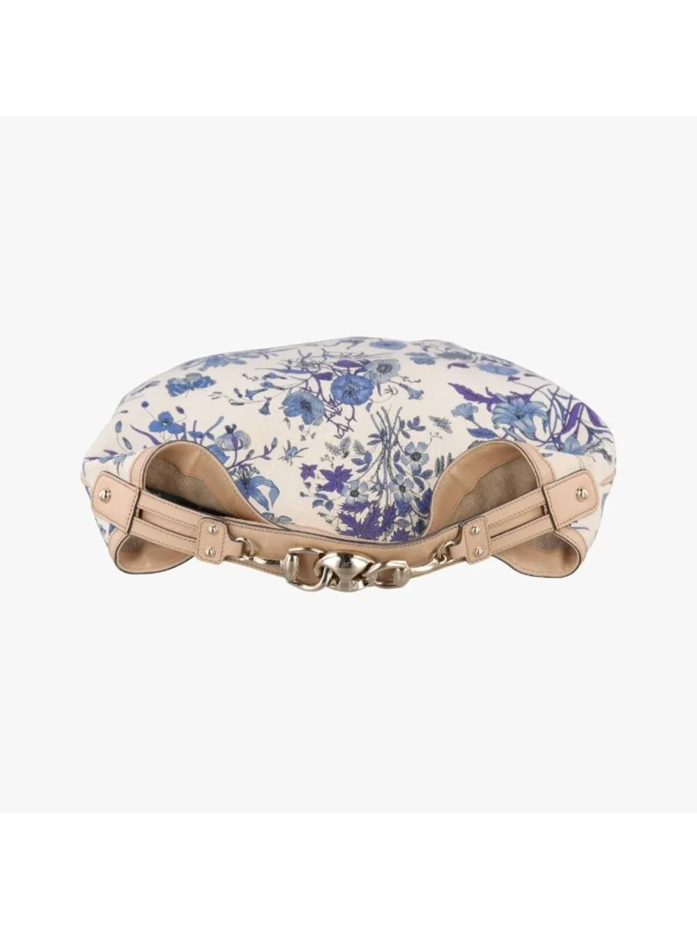 Gucci Flora Wave Hobo Blue White Canvas Leather